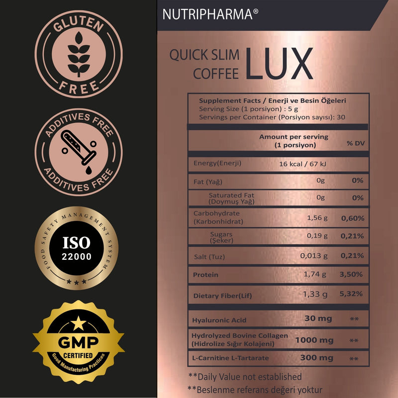 NUTRIPHARMA QUICK SLIM COFFEE LUX - Kaffeeform