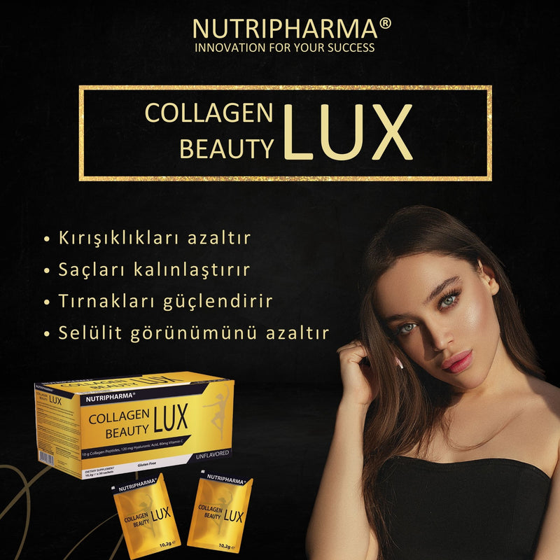 NUTRIPHARMA COLLAGEN BEAUTY LUX, Kolajen Takviyesi, 30 saşe, Aromasız