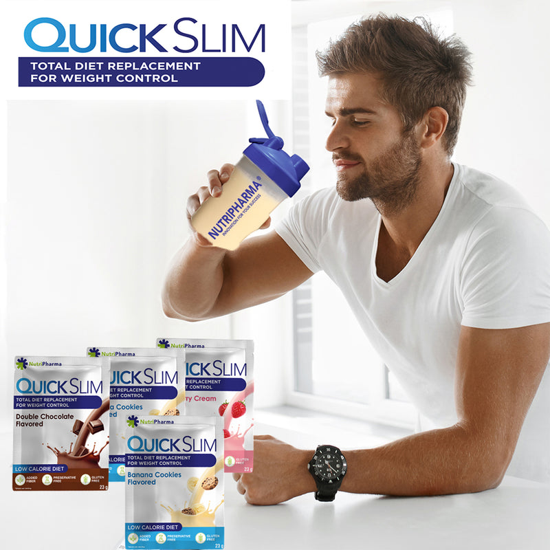 Quick Slim Muz Kurabiye Aromalı Öğün Shake - SHAKER HEDİYE